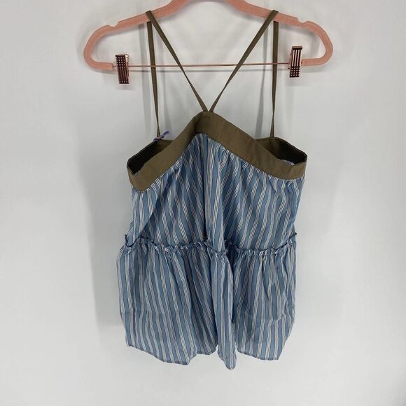 Aniye By Blue White Stripe Green Spaghetti Strap Crossback Tank Top NWT Womens S - Picture 6 of 7